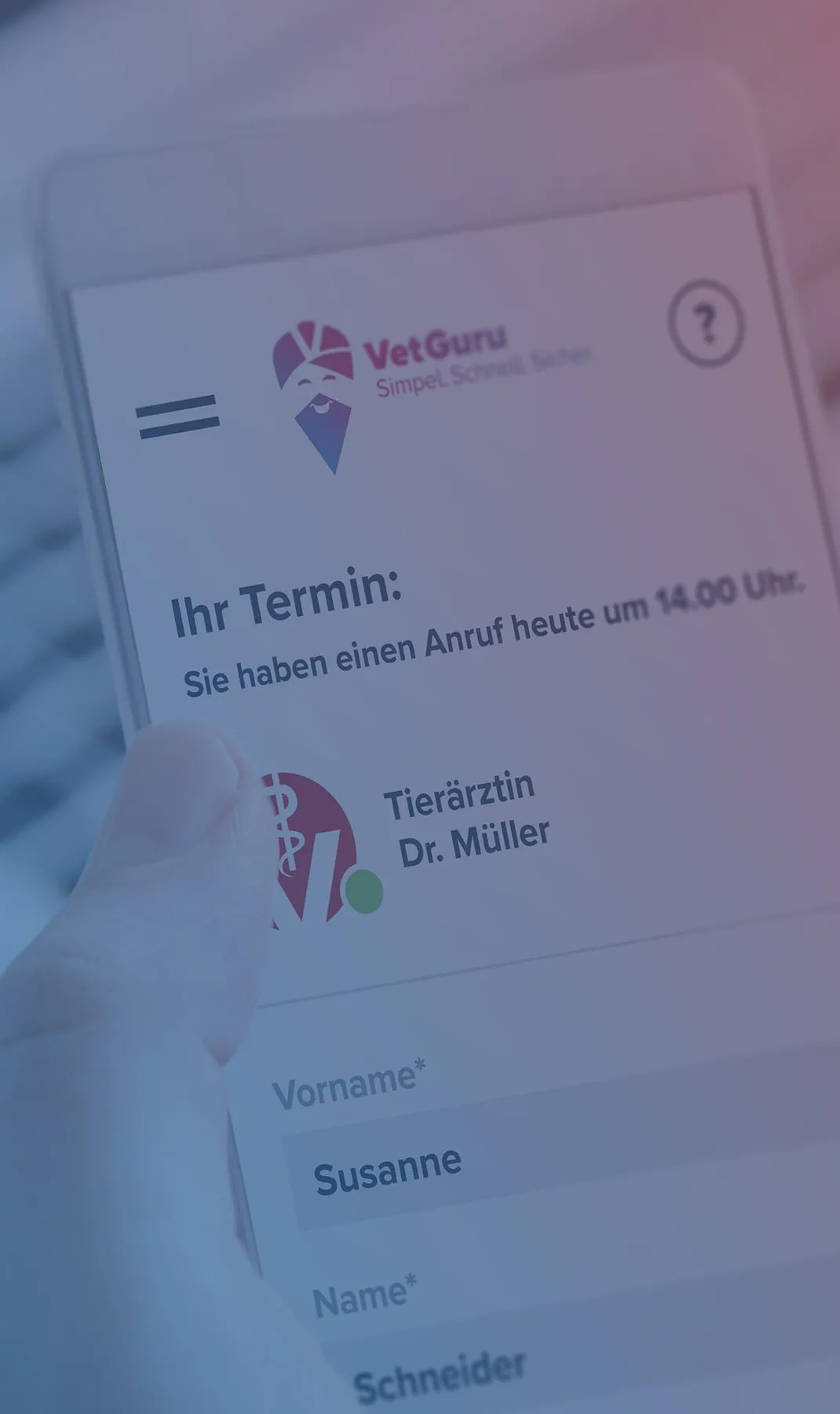 Smartphone mit Terminansicht